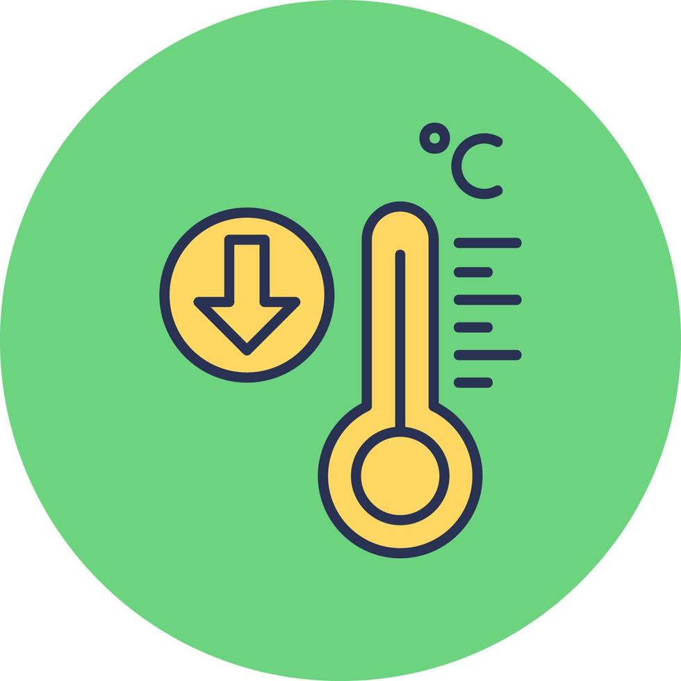 icono de vector de baja temperatura