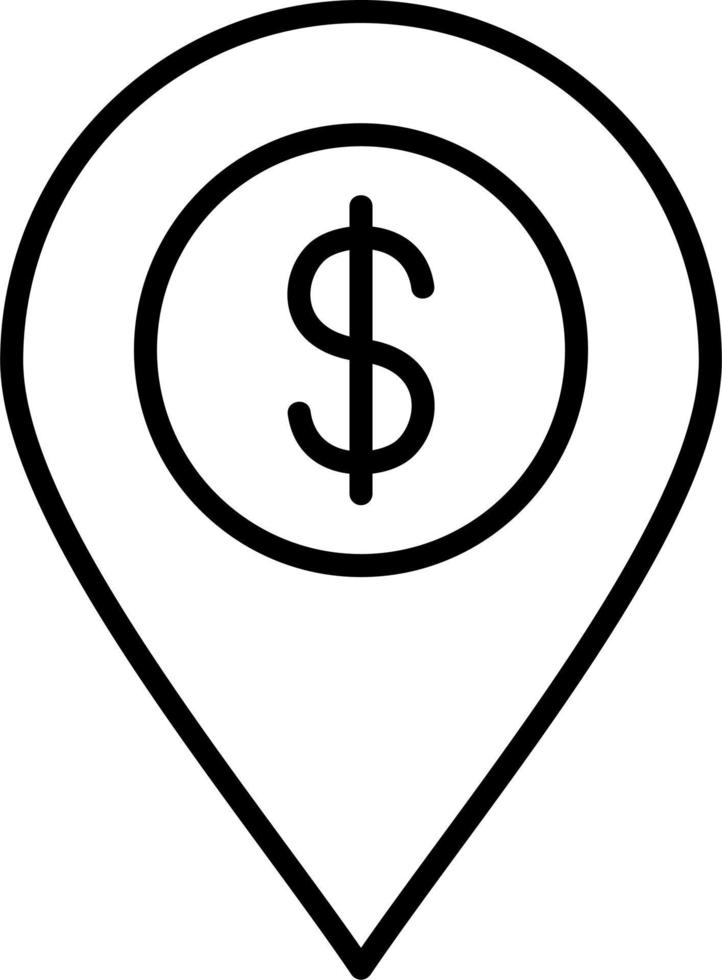 Dollar Location Vector Icon