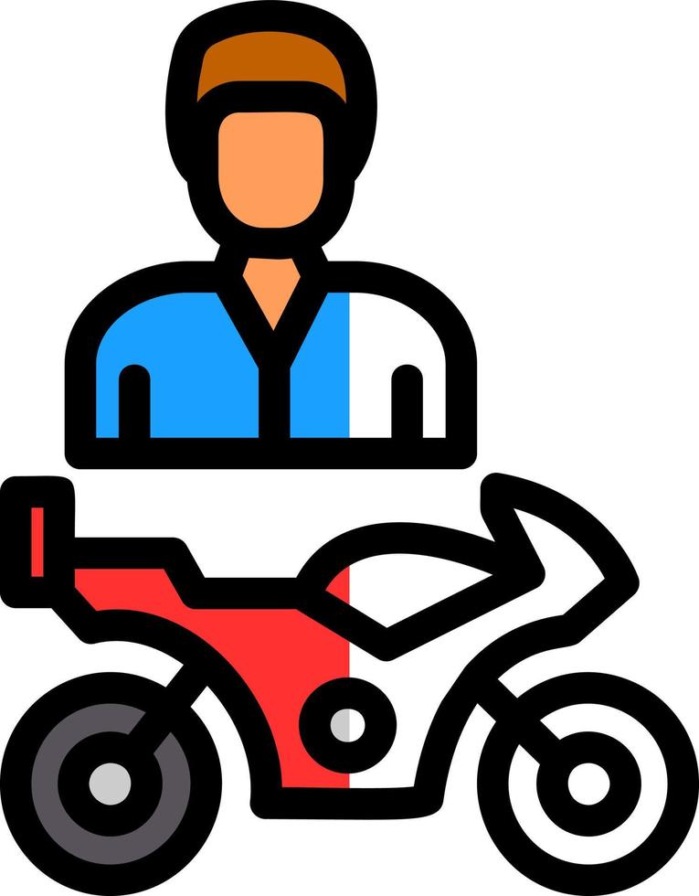 Motorcyclist Vector Icon Design