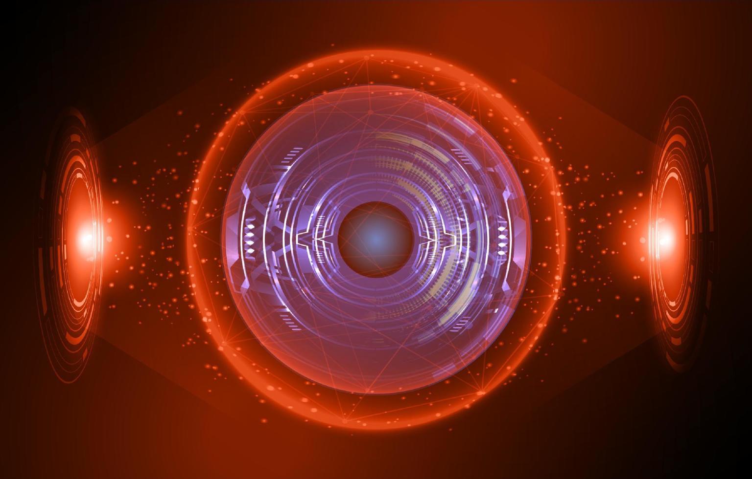 Modern Holographic Eye on Technology Background vector