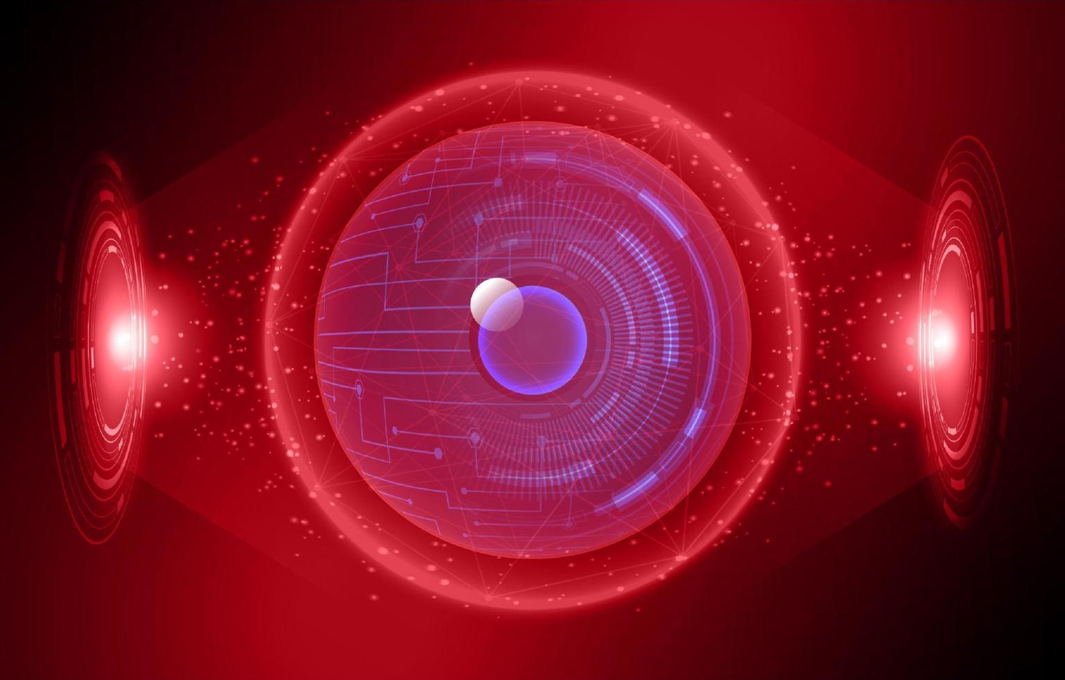 Modern Holographic Eye on Technology Background vector