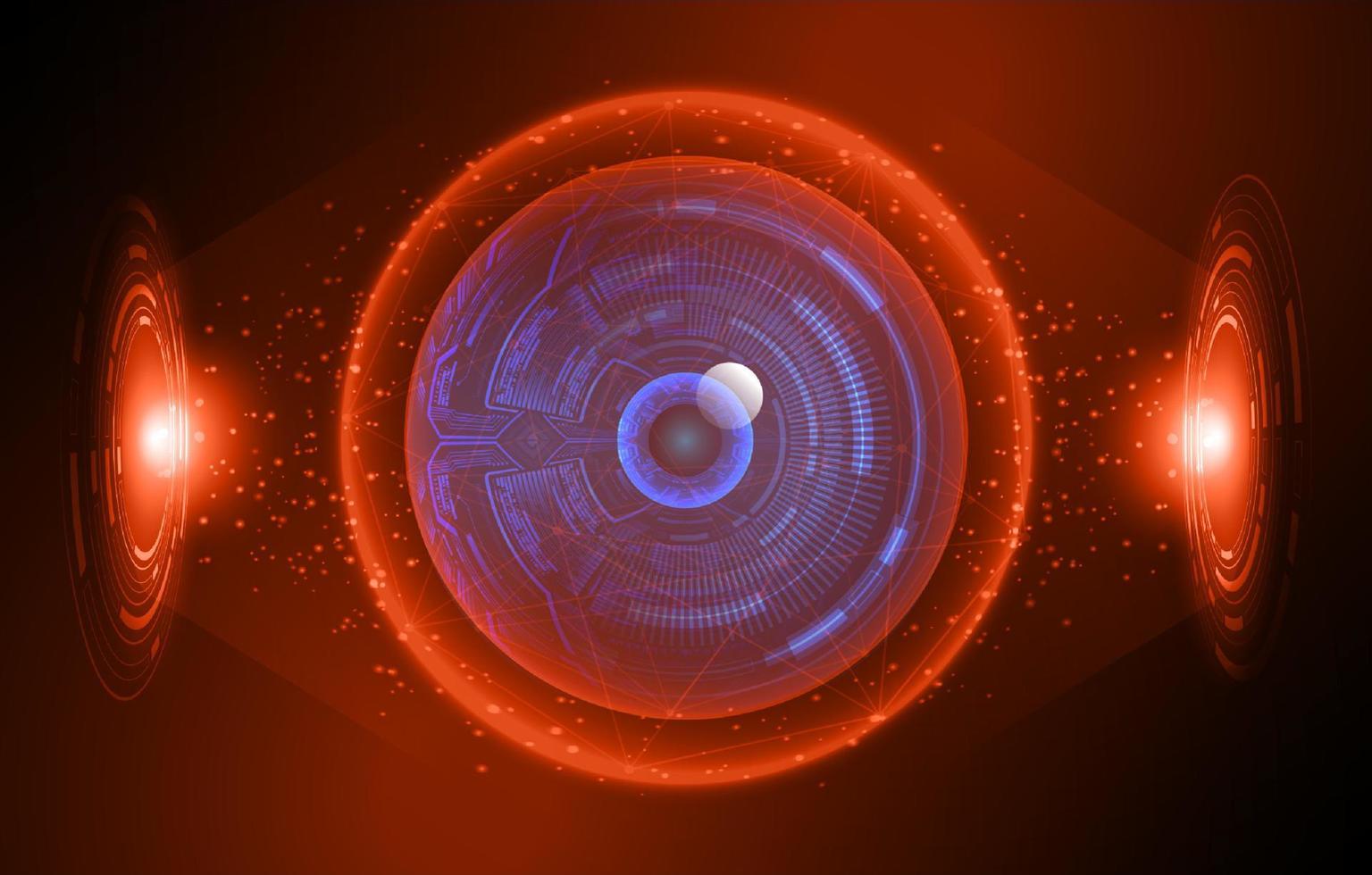 Modern Holographic Eye on Technology Background vector