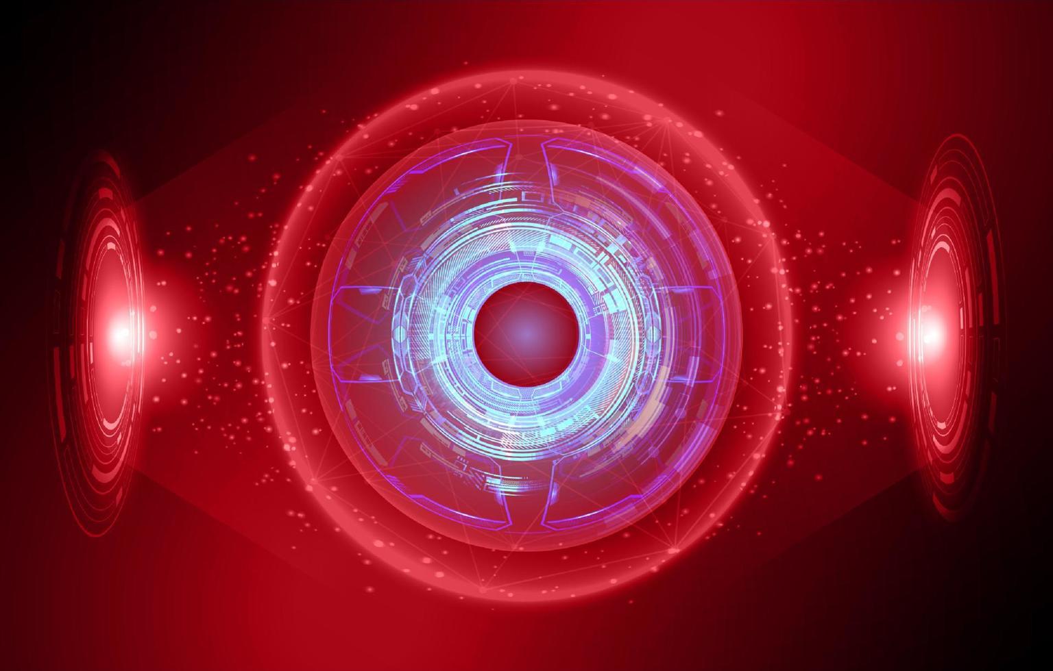 Modern Holographic Eye on Technology Background vector
