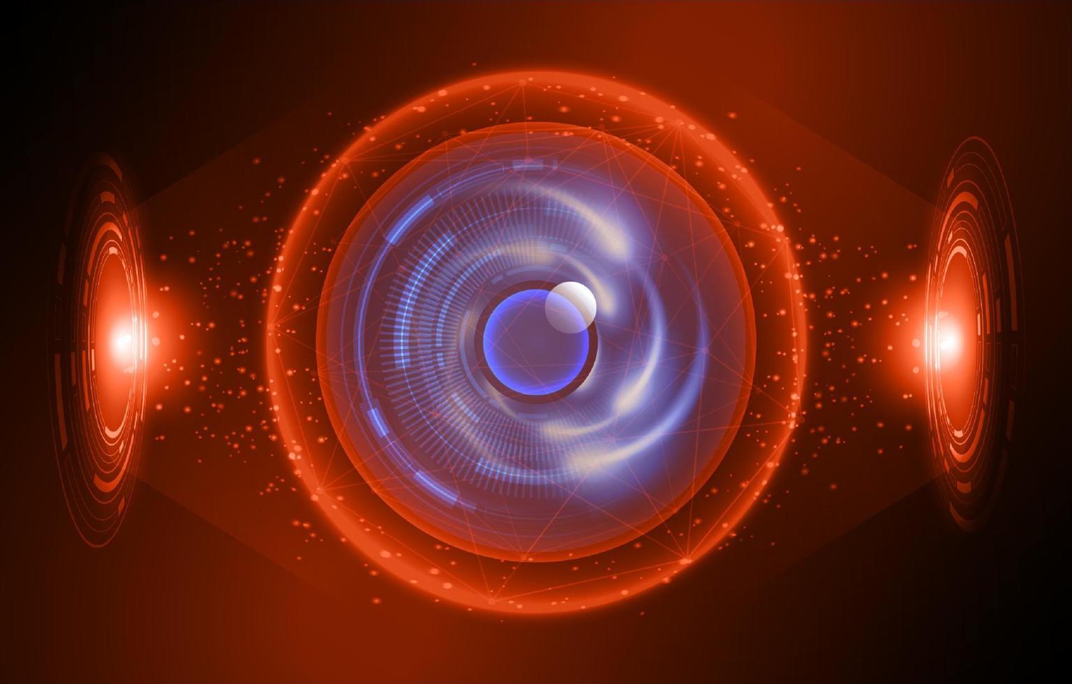 Modern Holographic Eye on Technology Background vector