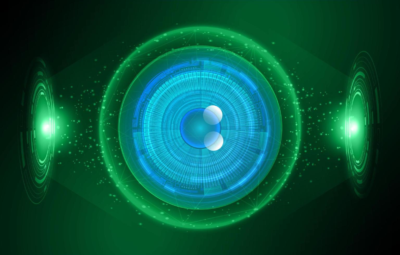 Modern Holographic Eye on Technology Background vector