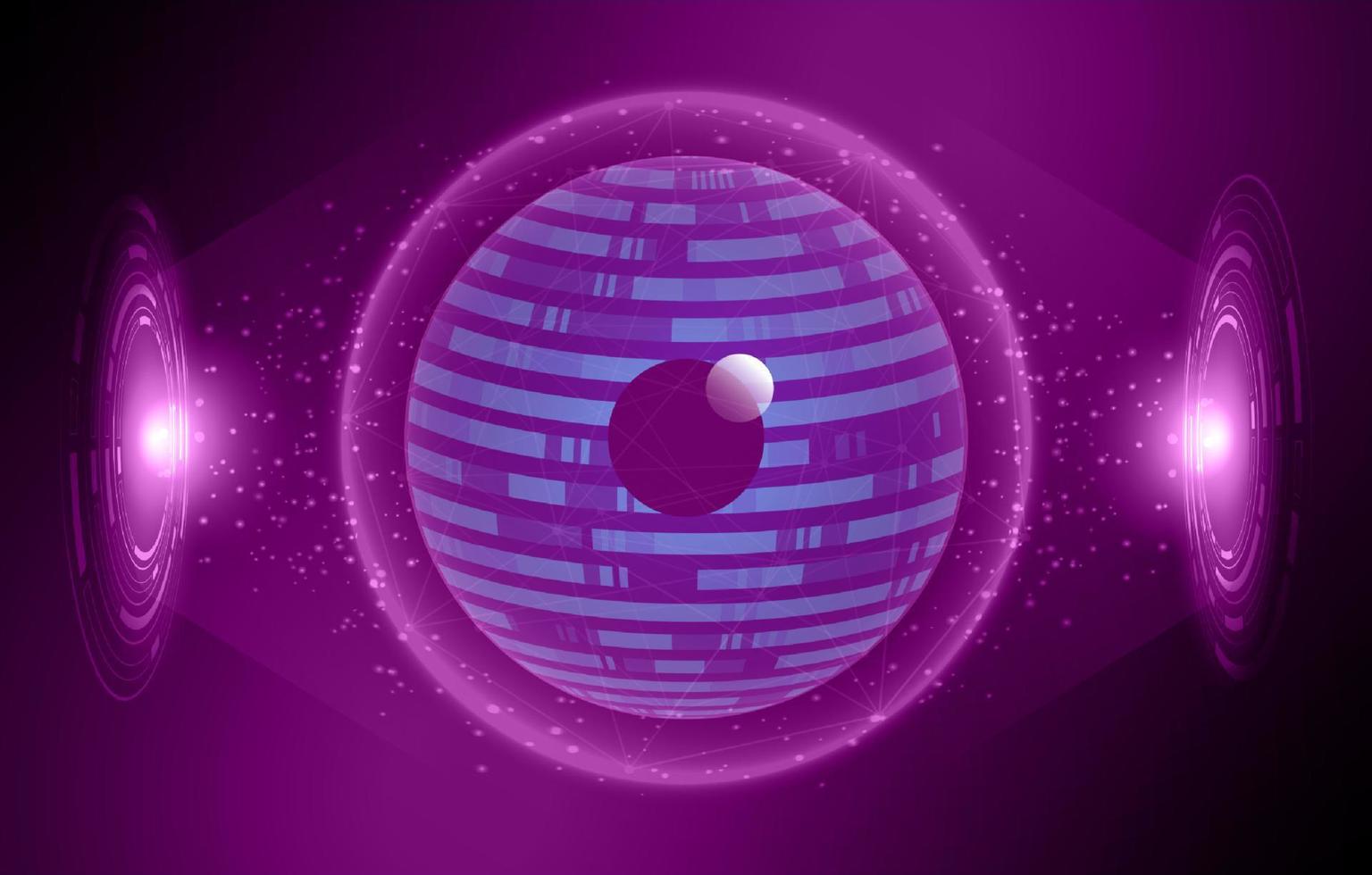Modern Holographic Eye on Technology Background vector