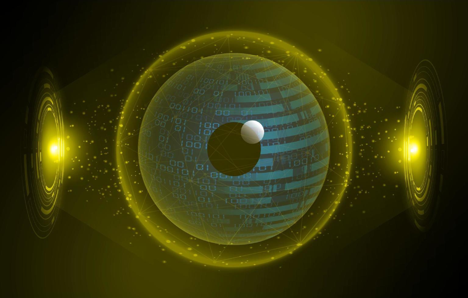 Modern Holographic Eye on Technology Background vector