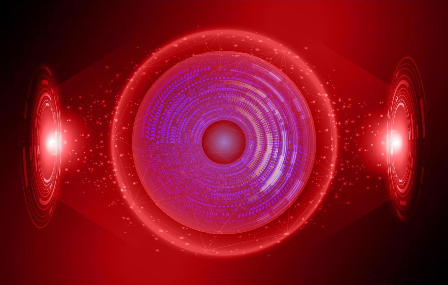 Modern Holographic Eye on Technology Background vector