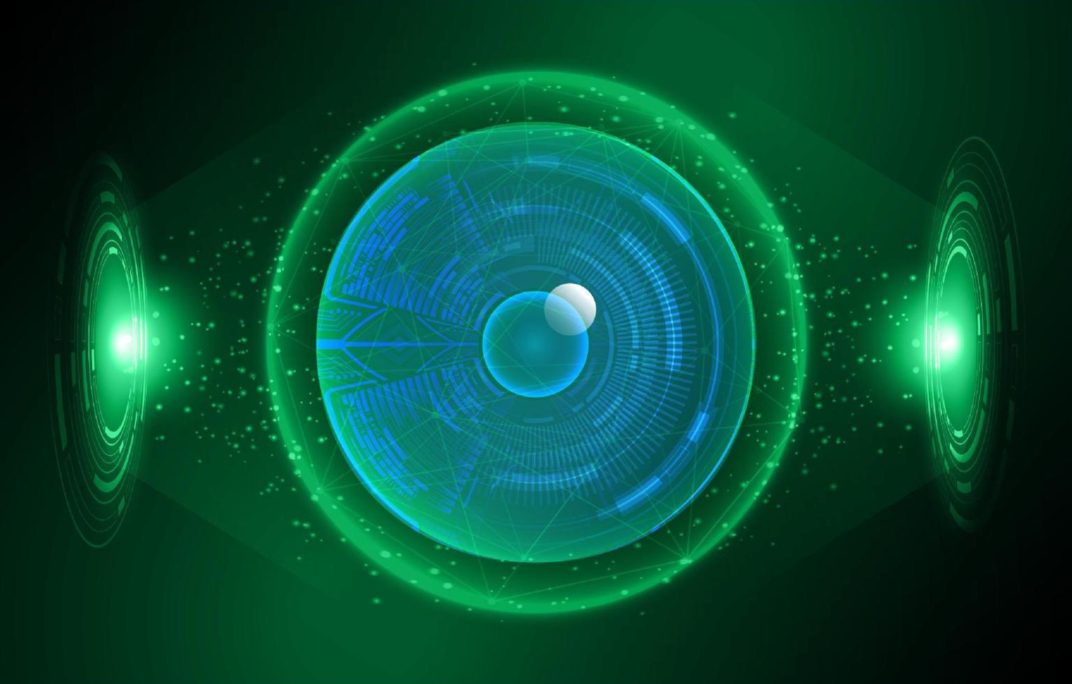 Modern Holographic Eye on Technology Background vector