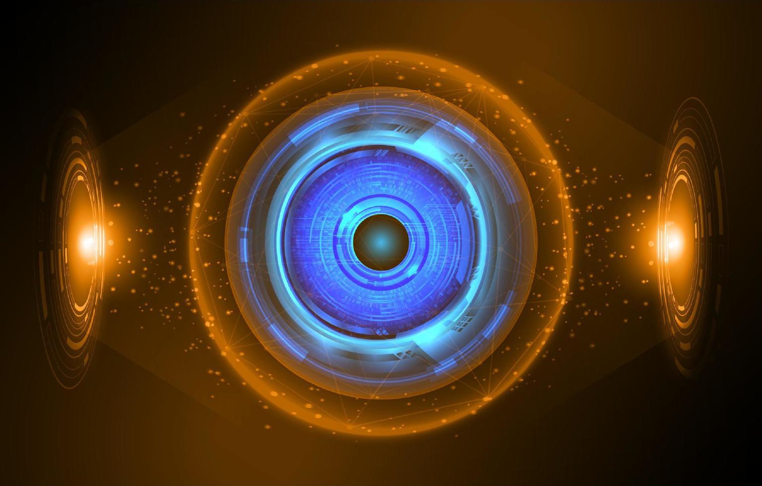 Modern Holographic Eye on Technology Background vector