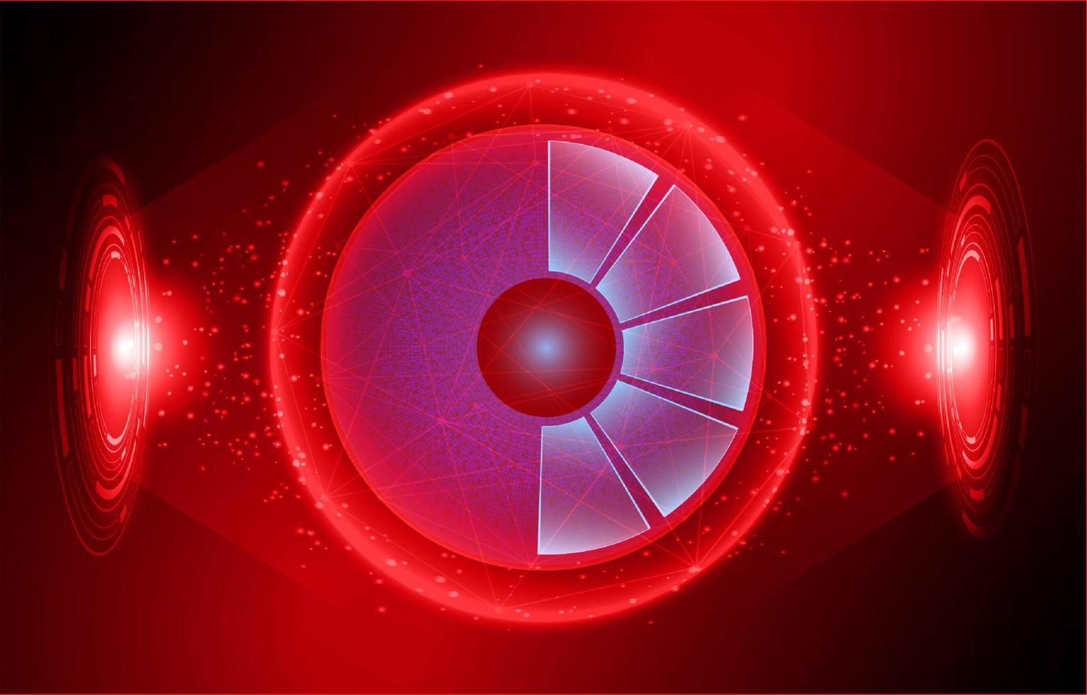 Modern Holographic Eye on Technology Background vector
