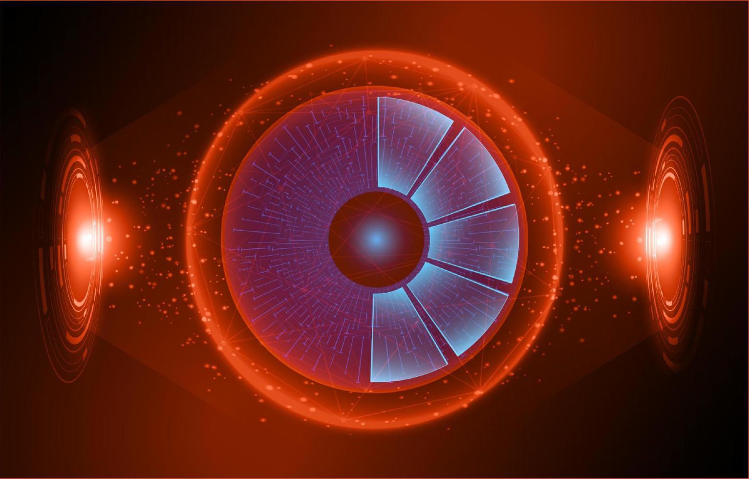 Modern Holographic Eye on Technology Background vector