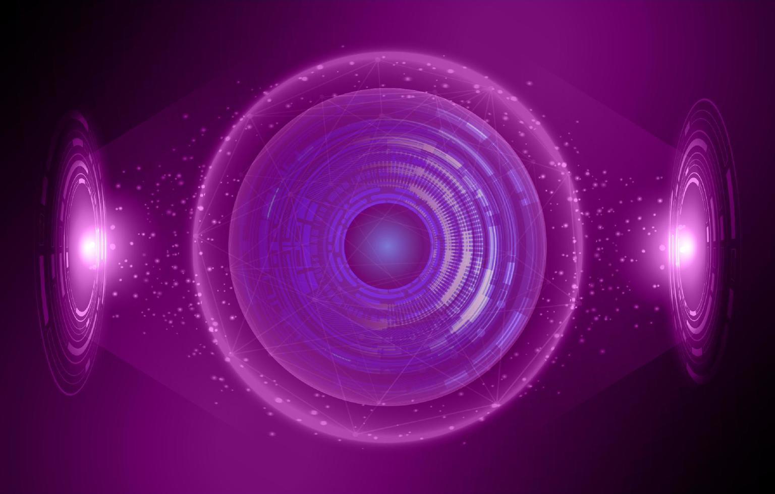 Modern Holographic Eye on Technology Background vector