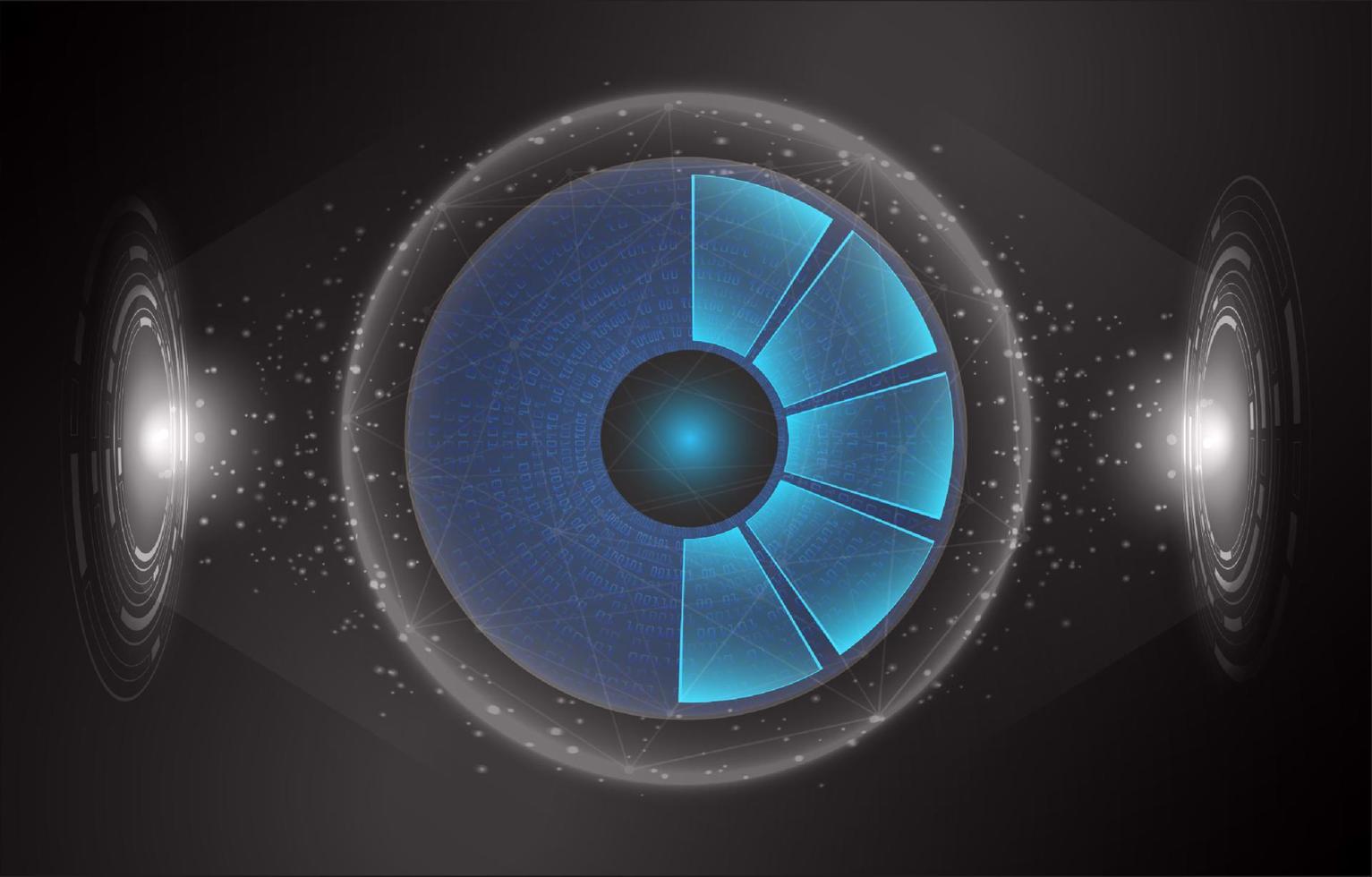 Modern Holographic Eye on Technology Background vector