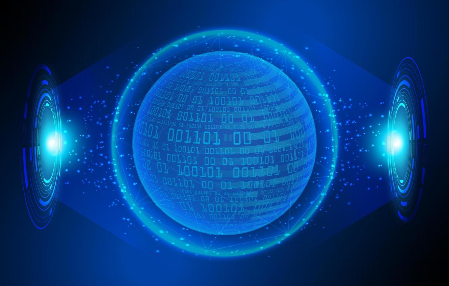 Modern Holographic Globe on Technology Background vector