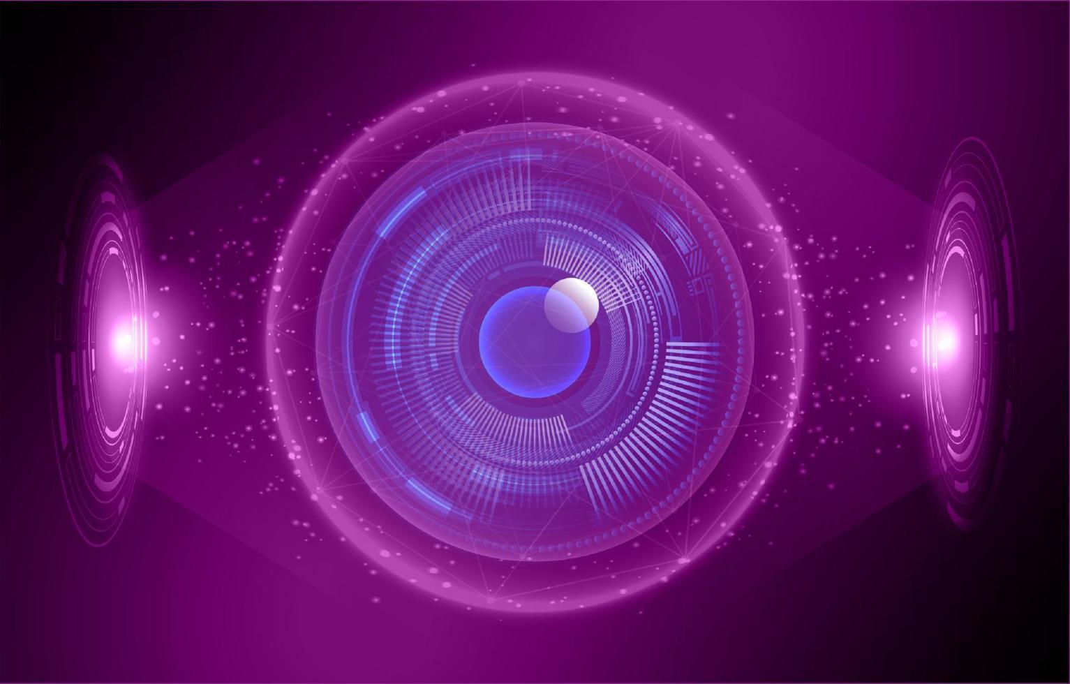 Modern Holographic Eye on Technology Background vector