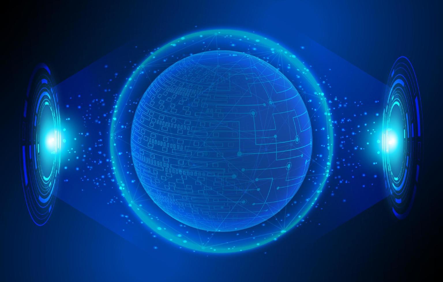 Modern Holographic Globe on Technology Background vector