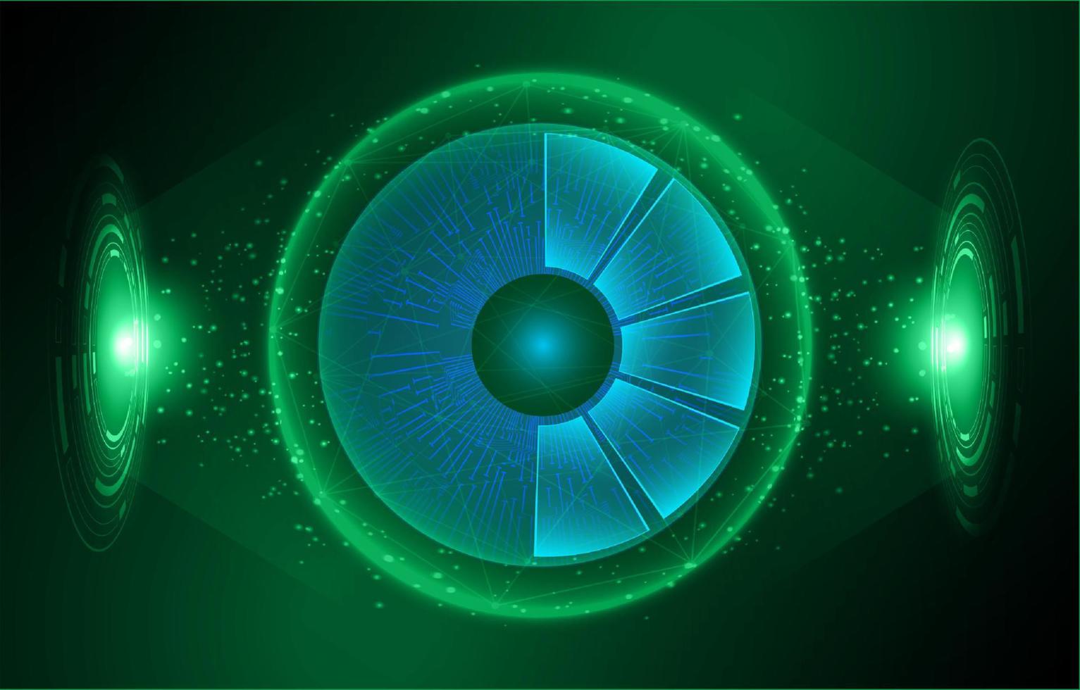Modern Holographic Eye on Technology Background vector