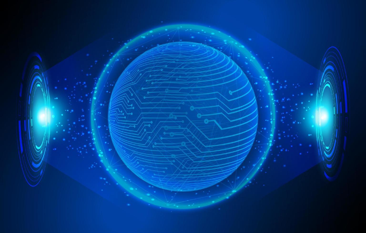 Modern Holographic Globe on Technology Background vector