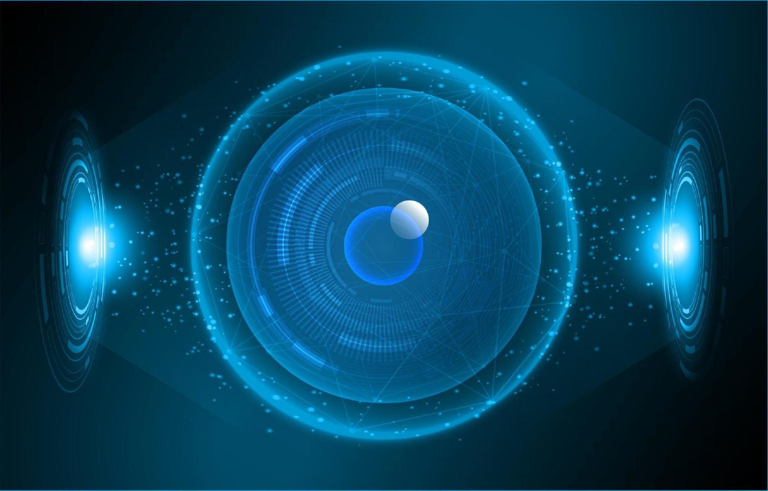Modern Holographic Eye on Technology Background vector