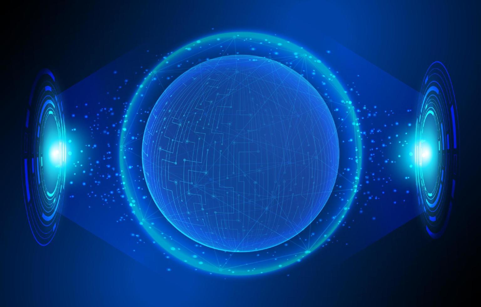 Modern Holographic Globe on Technology Background vector