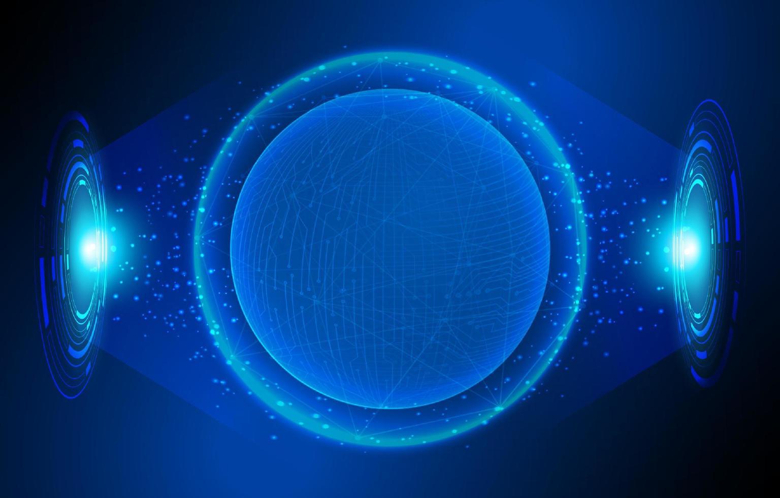 Modern Holographic Globe on Technology Background vector