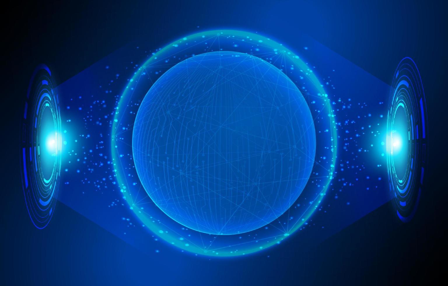 Modern Holographic Globe on Technology Background vector