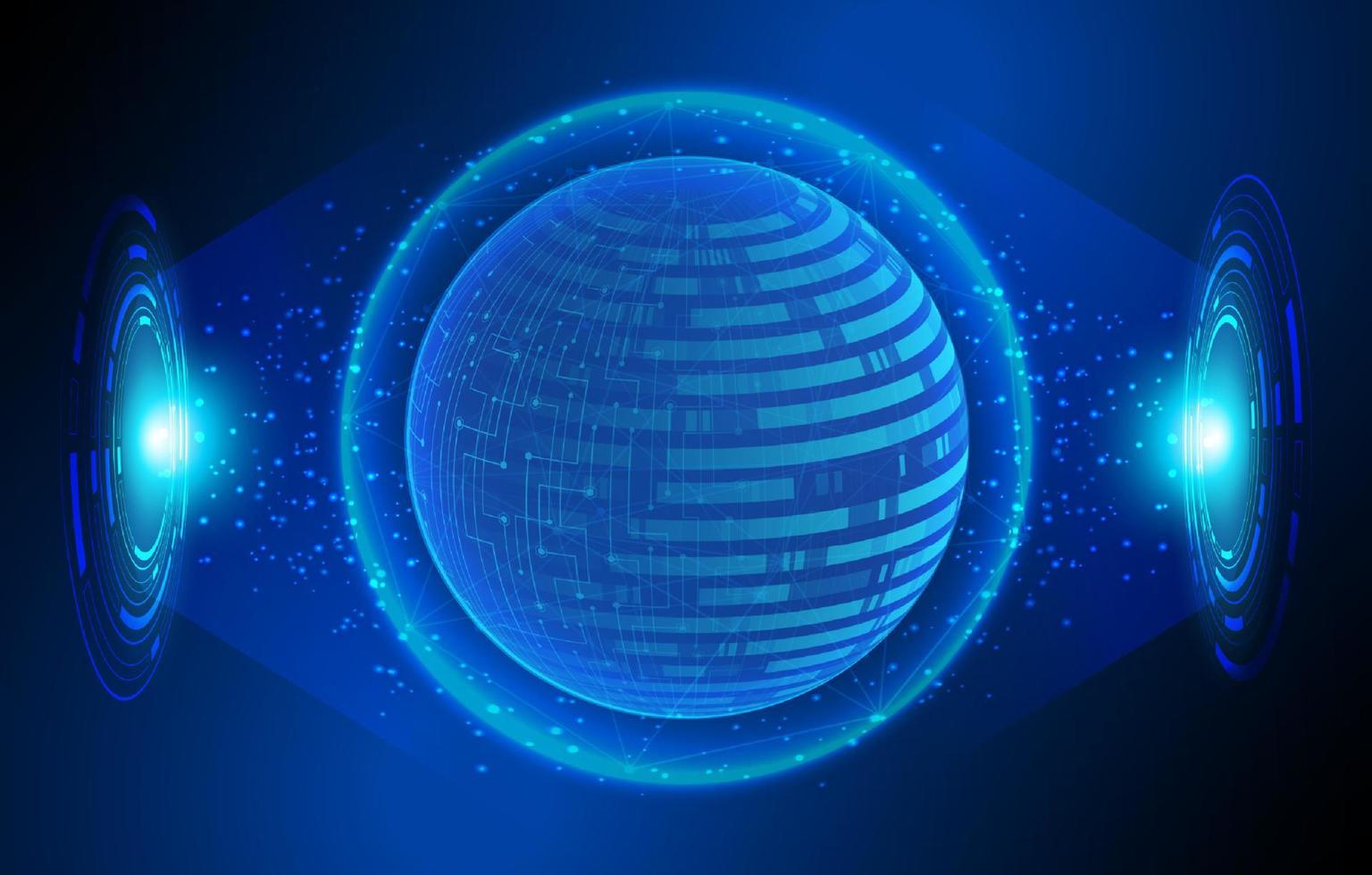 Modern Holographic Globe on Technology Background vector