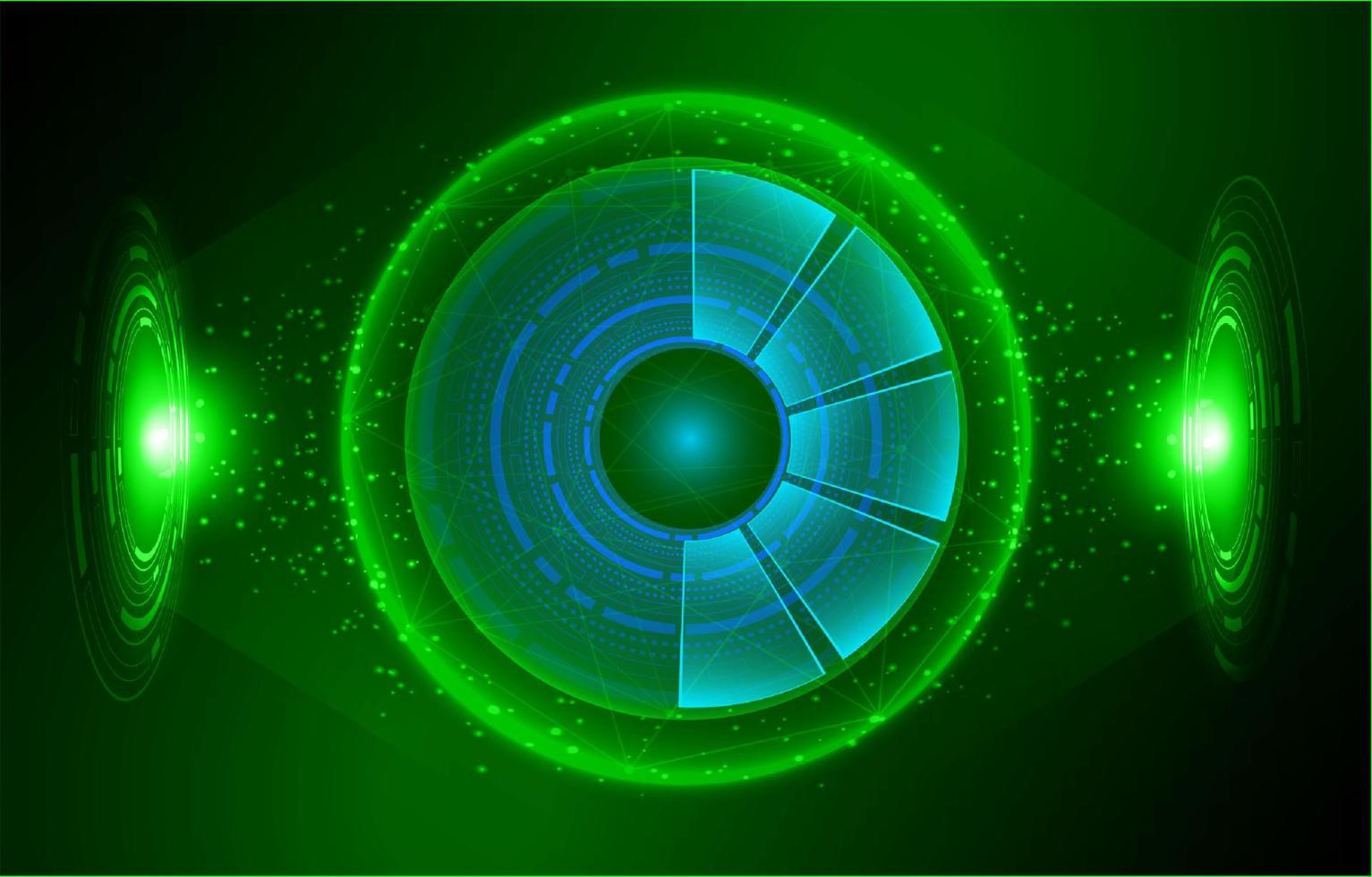 Modern Holographic Eye on Technology Background vector