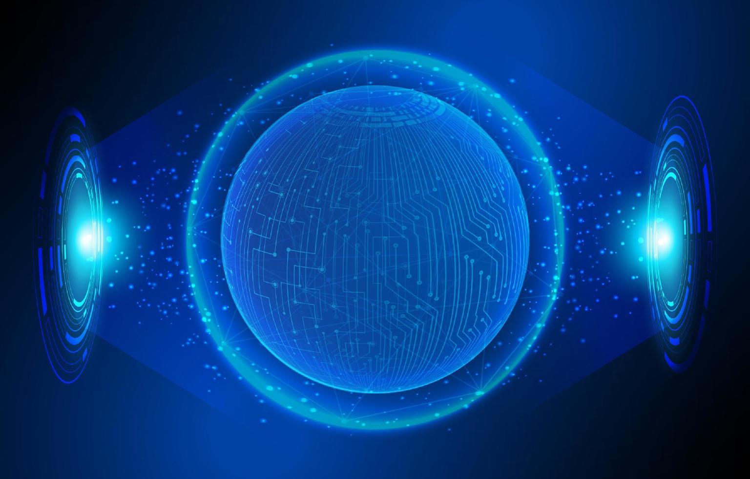 Modern Holographic Globe on Technology Background vector