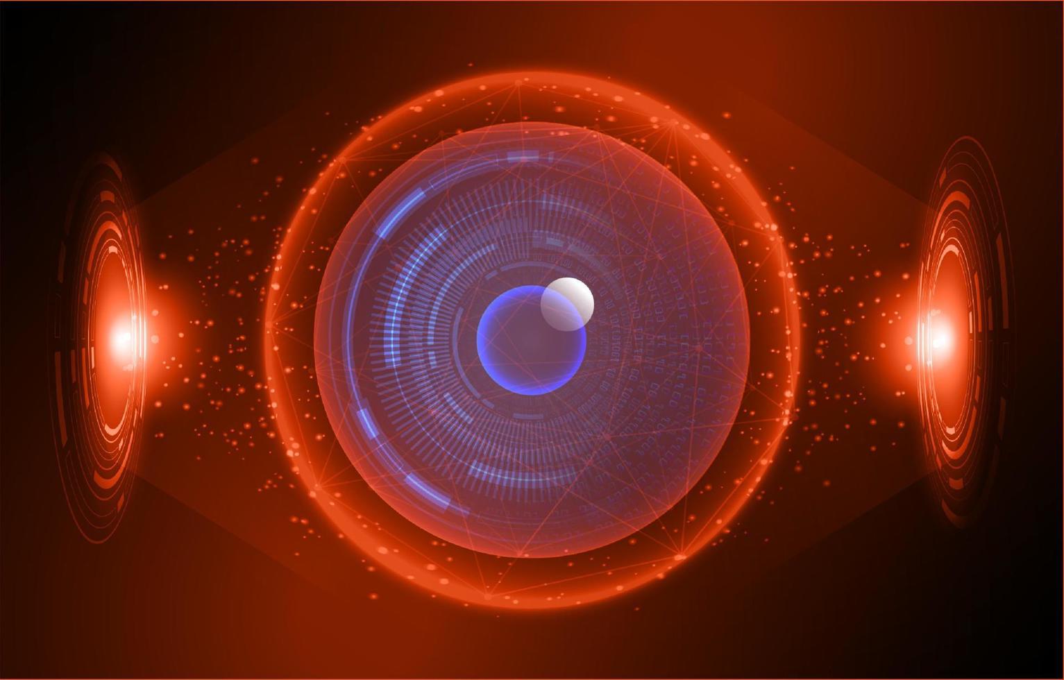 Modern Holographic Eye on Technology Background vector