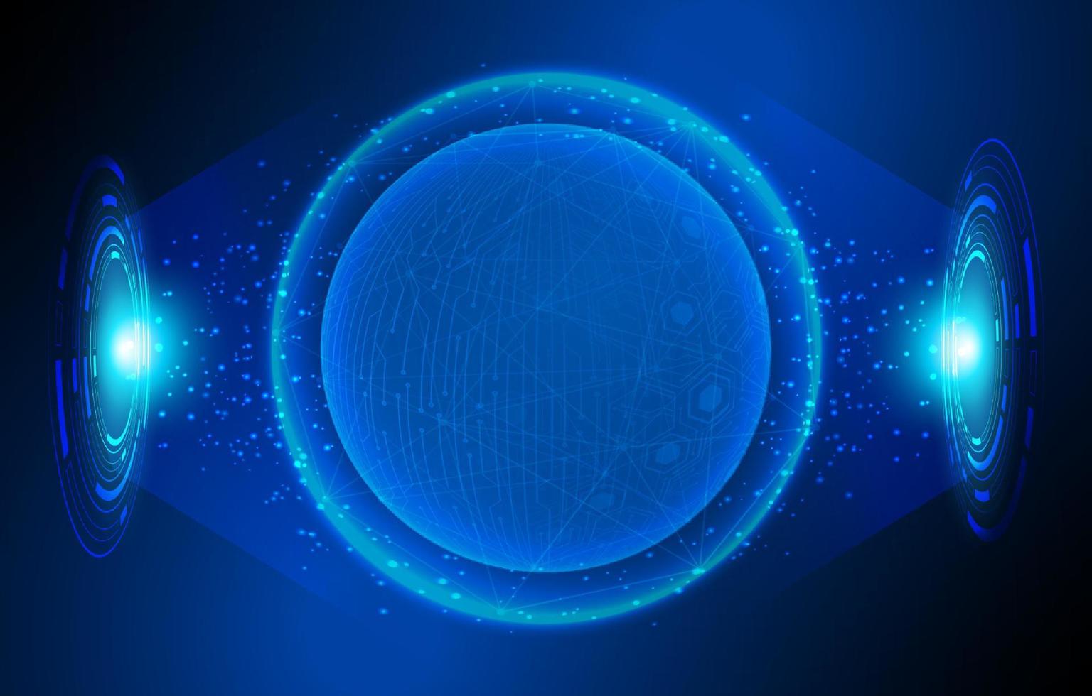 Modern Holographic Globe on Technology Background vector