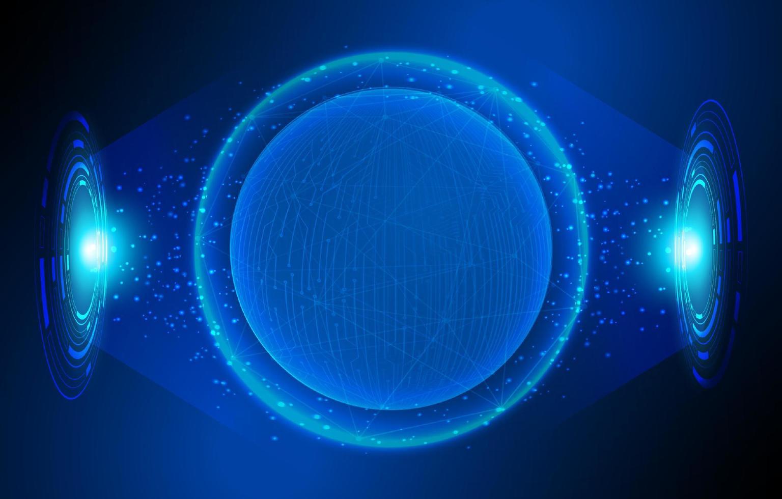 Modern Holographic Globe on Technology Background vector
