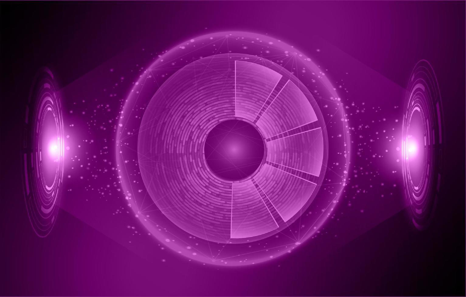 Modern Holographic Eye on Technology Background vector