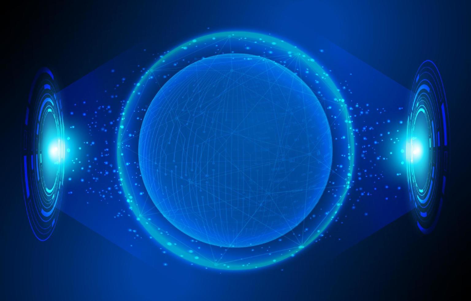 Modern Holographic Globe on Technology Background vector