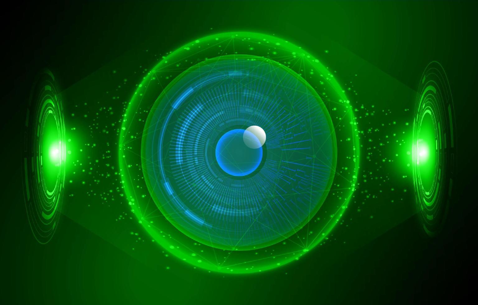 Modern Holographic Eye on Technology Background vector