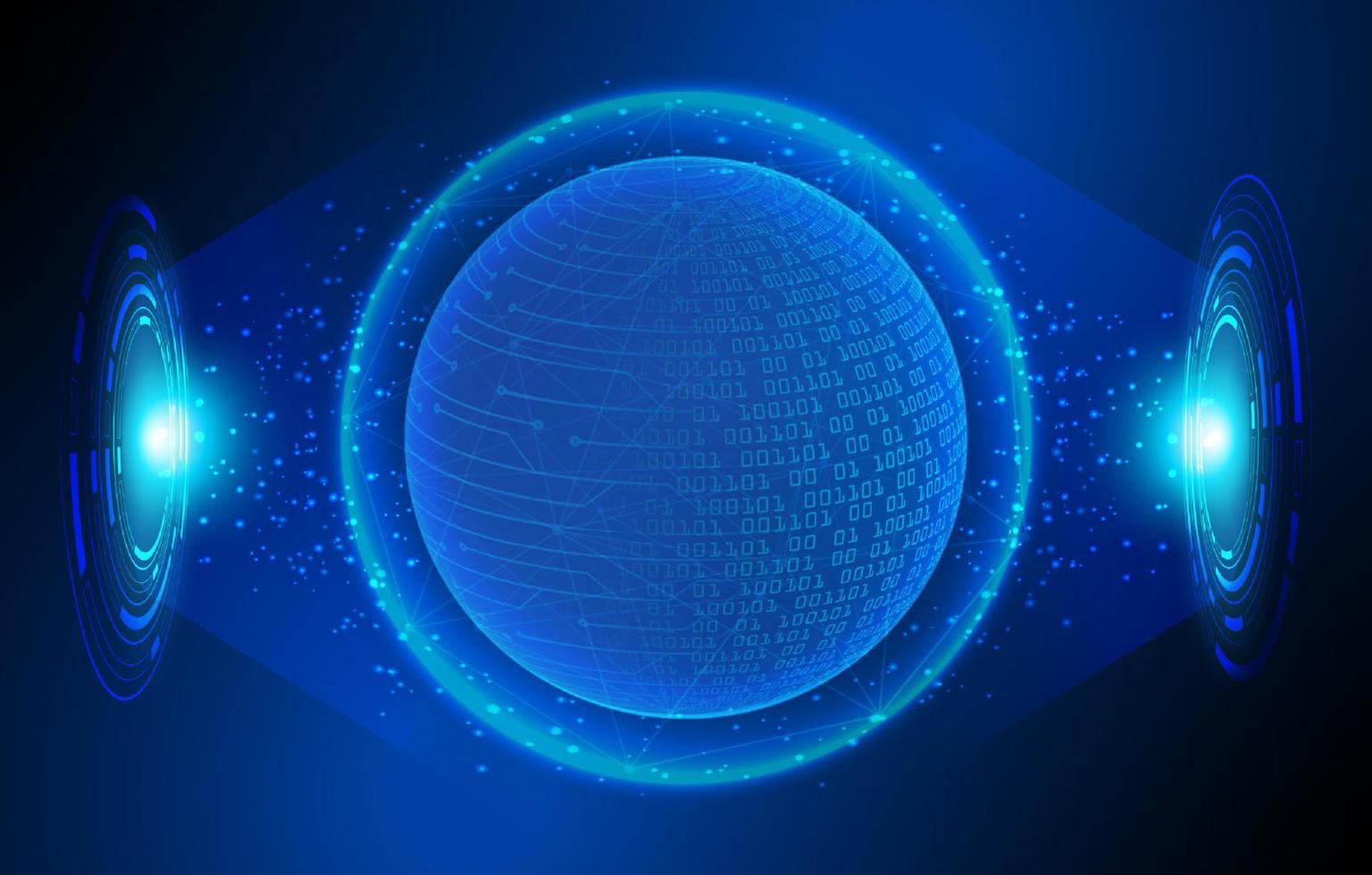 Modern Holographic Globe on Technology Background vector