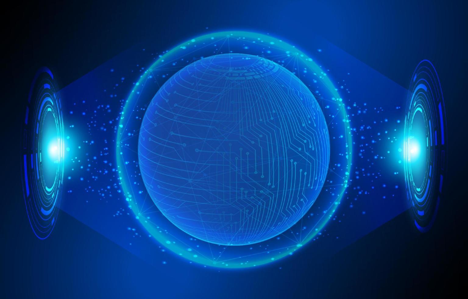 Modern Holographic Globe on Technology Background vector