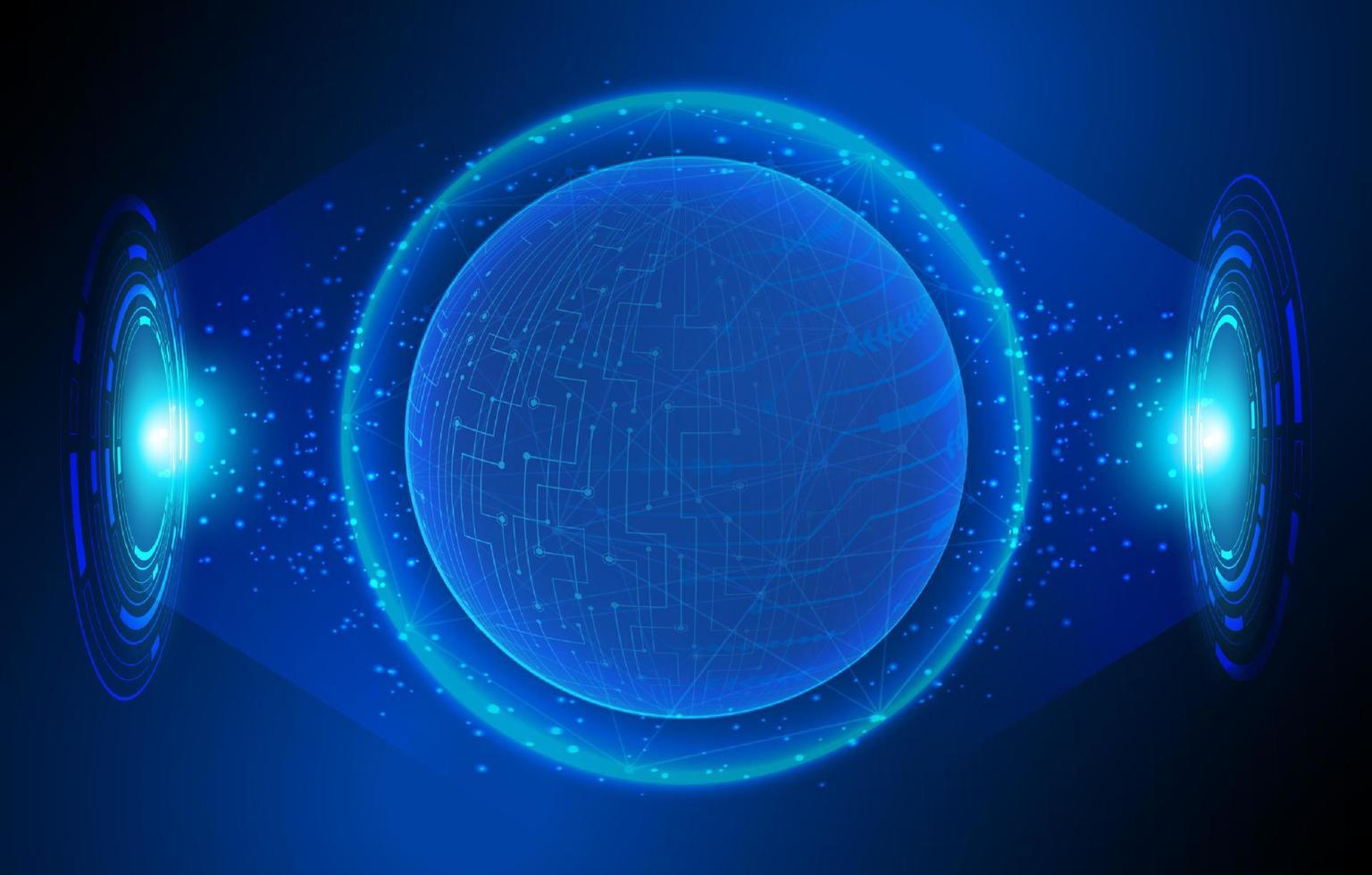 Modern Holographic Globe on Technology Background vector