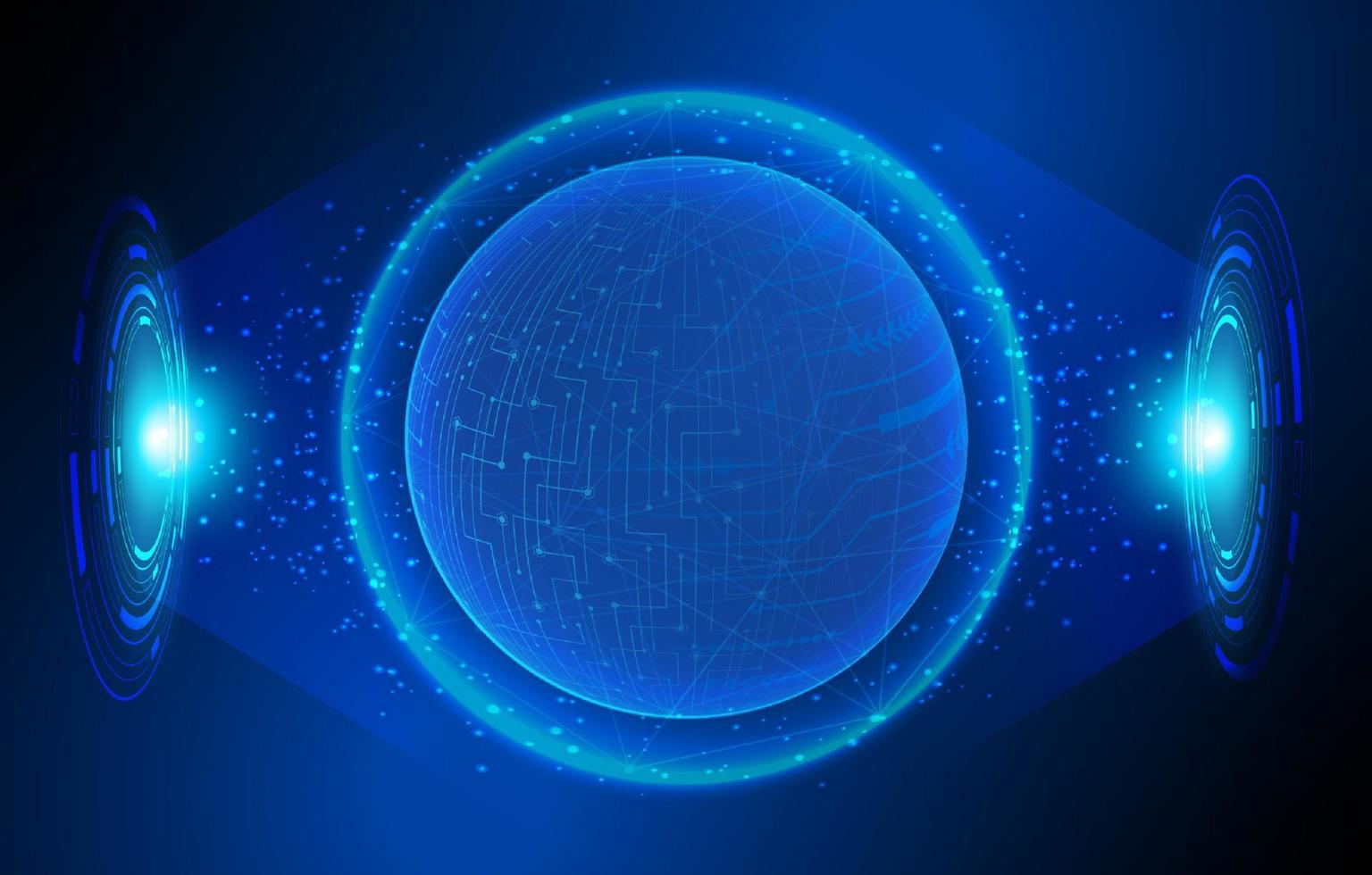 Modern Holographic Globe on Technology Background vector