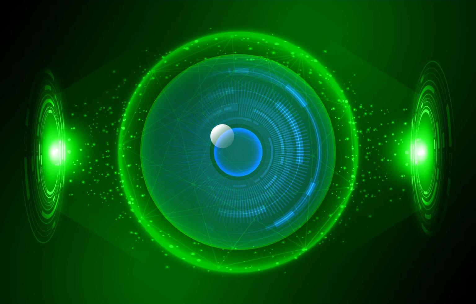 Modern Holographic Eye on Technology Background vector