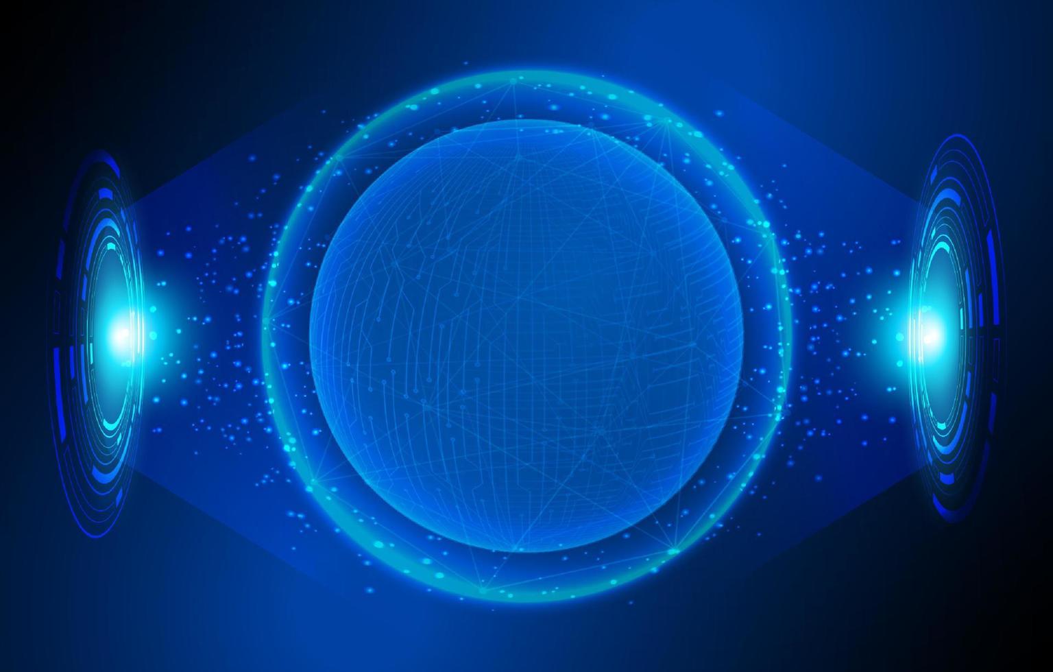 Modern Holographic Globe on Technology Background vector