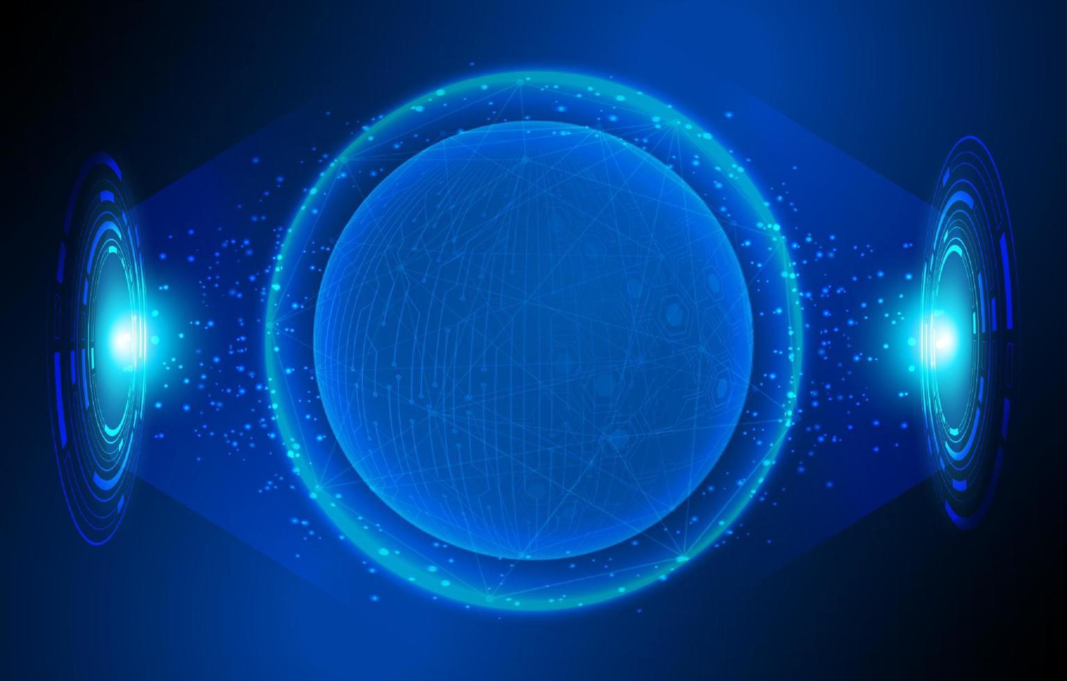Modern Holographic Globe on Technology Background vector