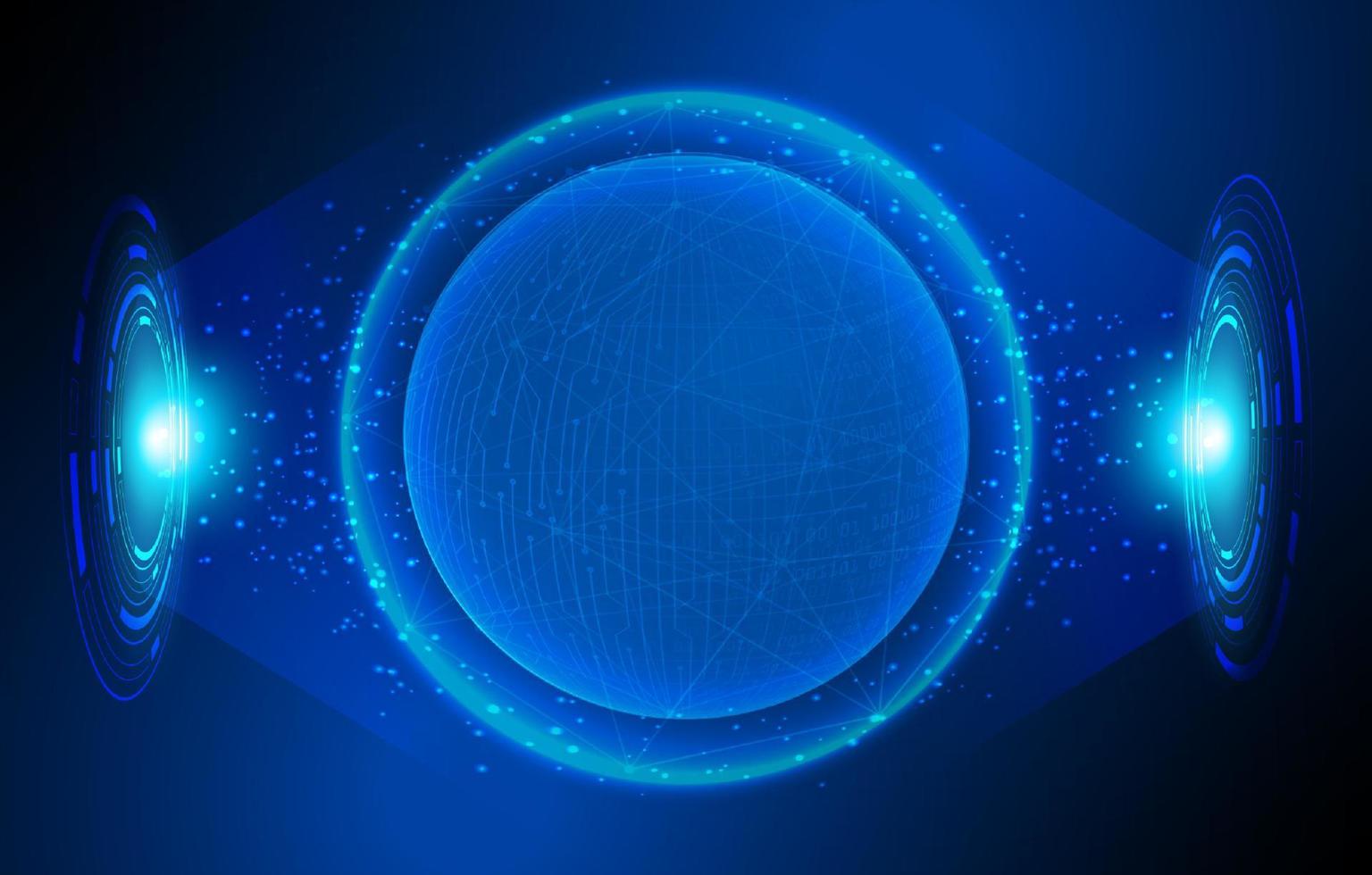 Modern Holographic Globe on Technology Background vector