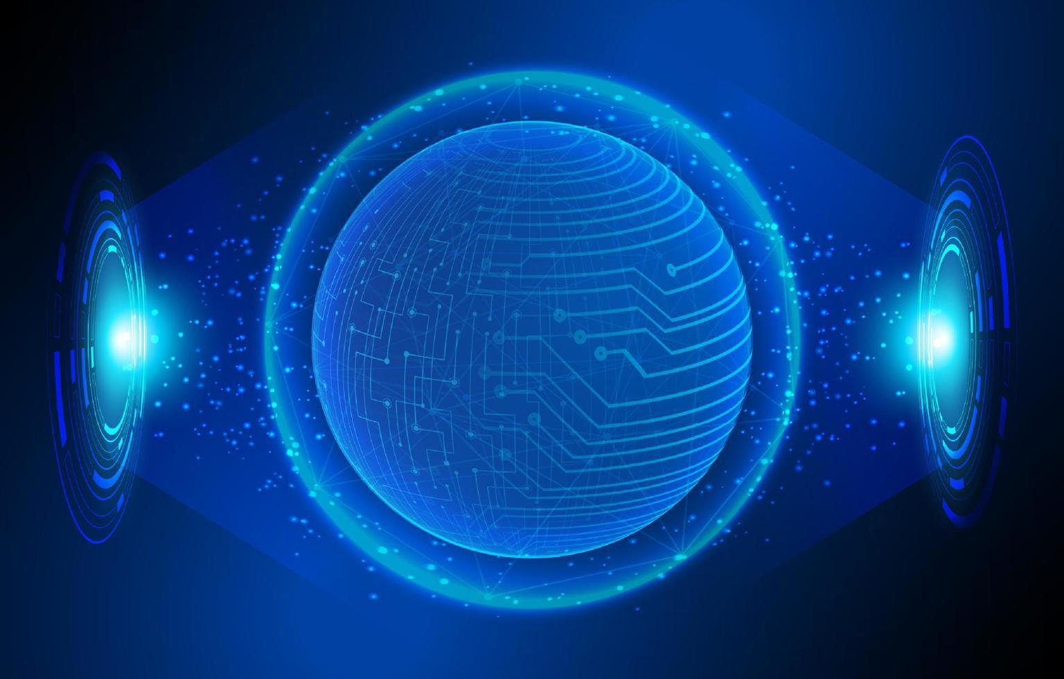 Modern Holographic Globe on Technology Background vector