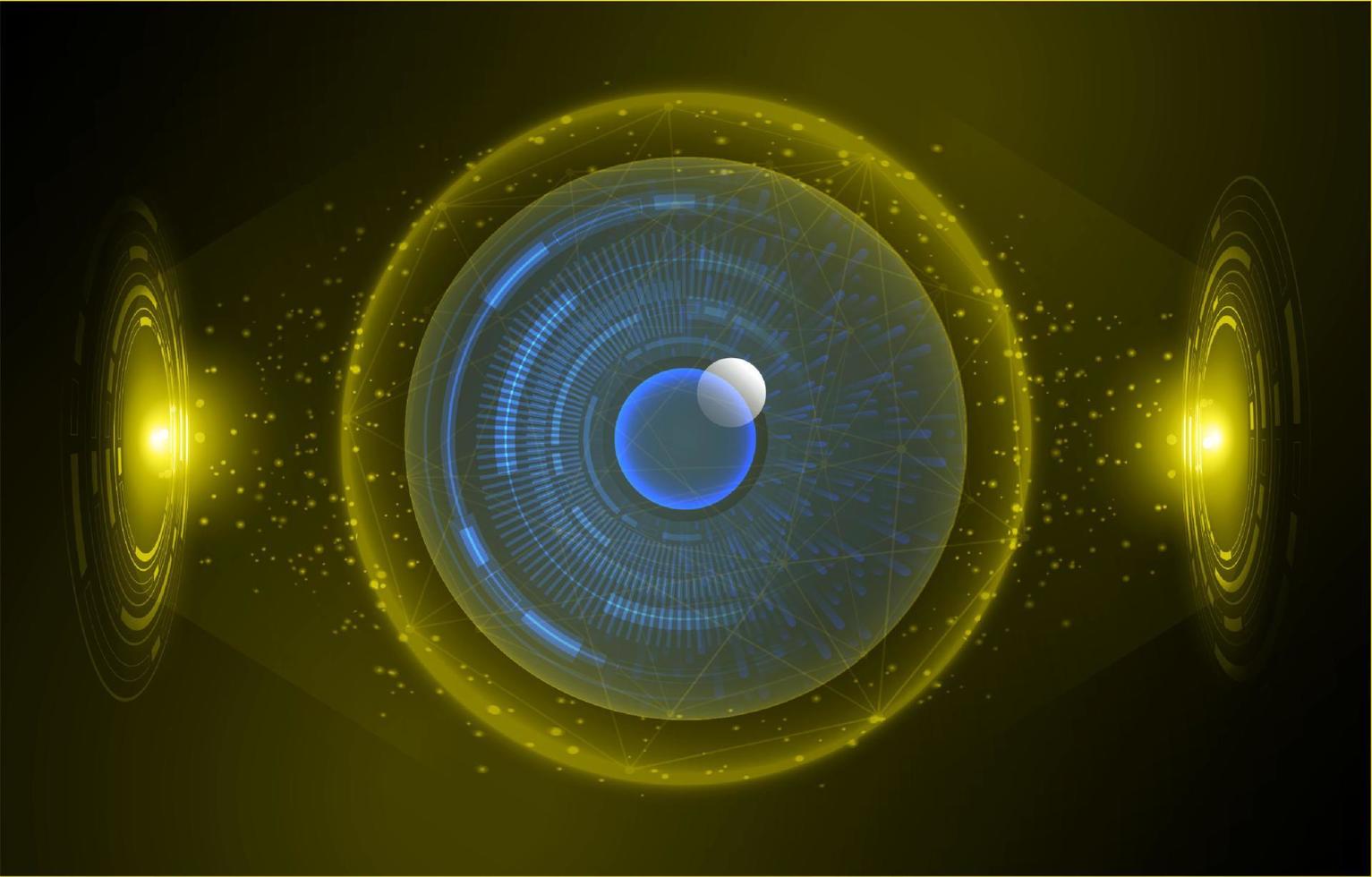 Modern Holographic Eye on Technology Background vector