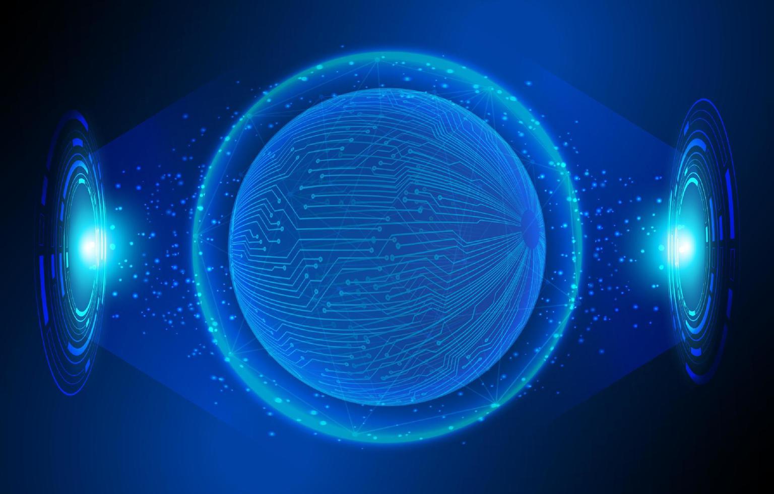 Modern Holographic Globe on Technology Background vector