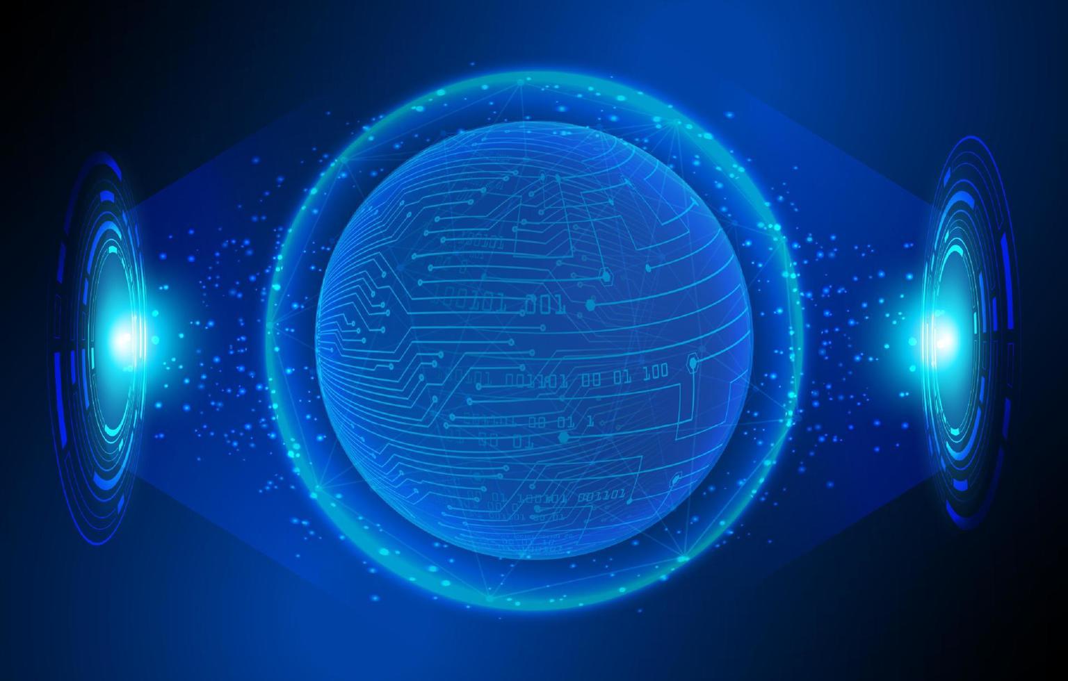 Modern Holographic Globe on Technology Background vector