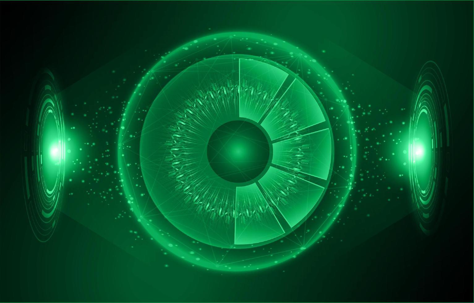 Modern Holographic Eye on Technology Background vector