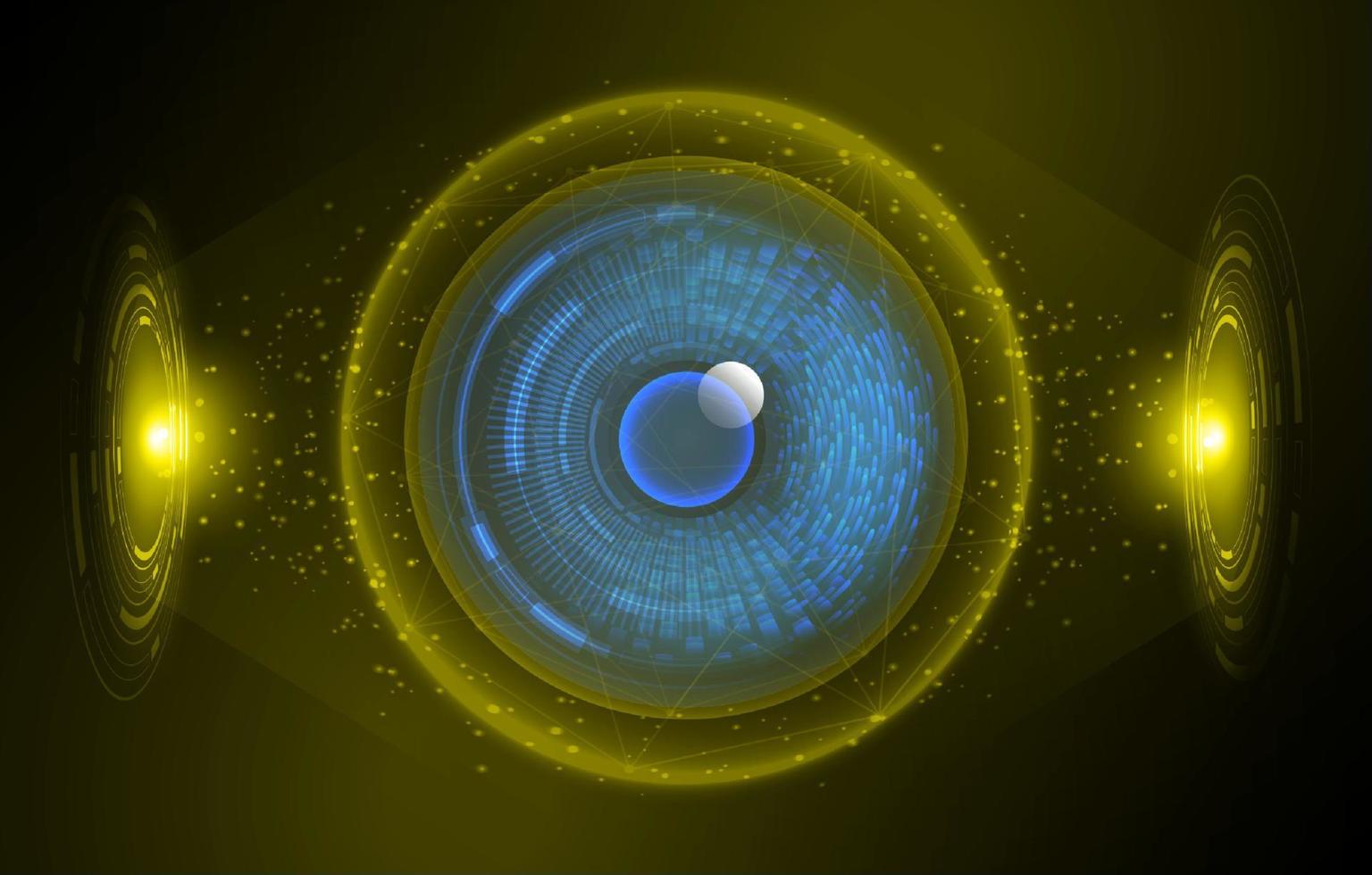 Modern Holographic Eye on Technology Background vector